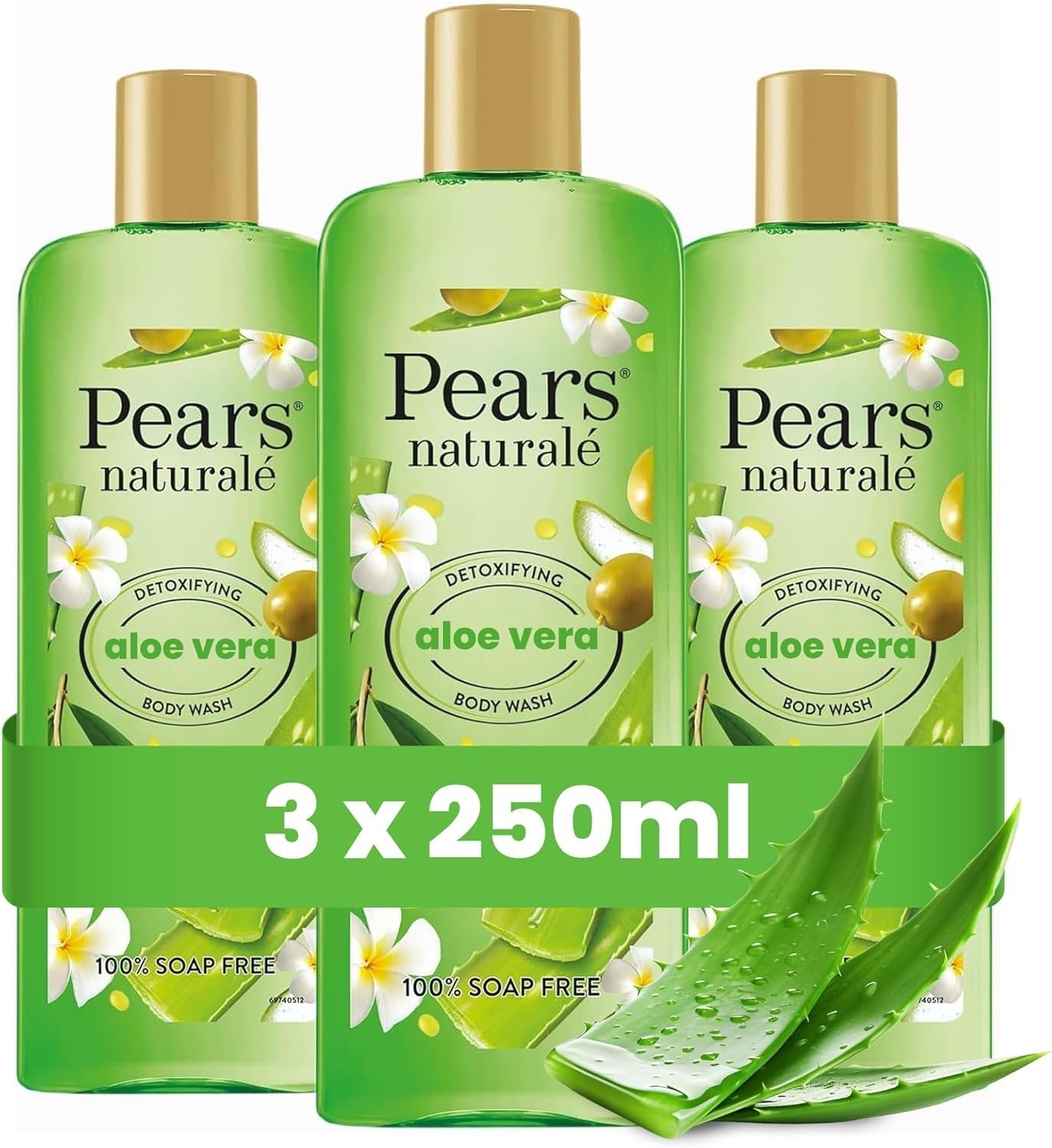 Pears Naturale Body Wash Aloe Vera 250ml (Pack of 3) - Free UK Delivery