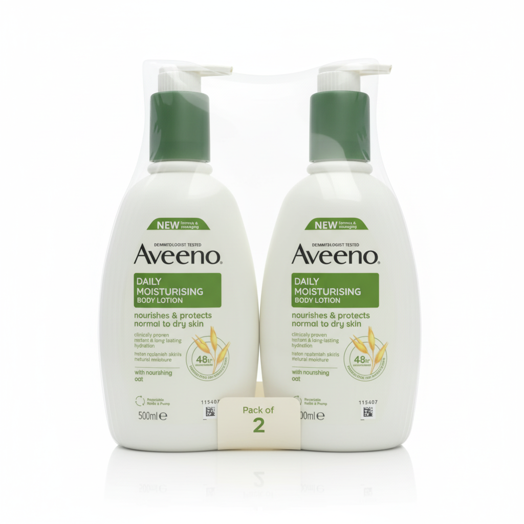 Aveeno Daily Moisturising Lotion 500ml Pump (Pack of 2) - Free UK Delivery