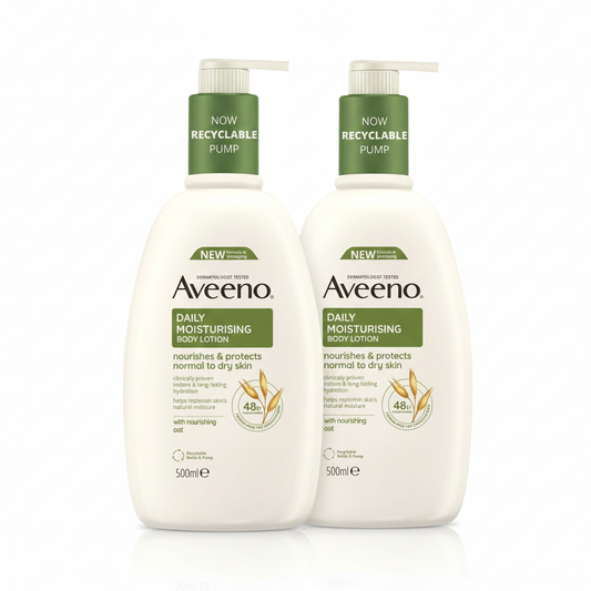 Aveeno Daily Moisturising Lotion 500ml Pump (Pack of 2) - Free UK Delivery