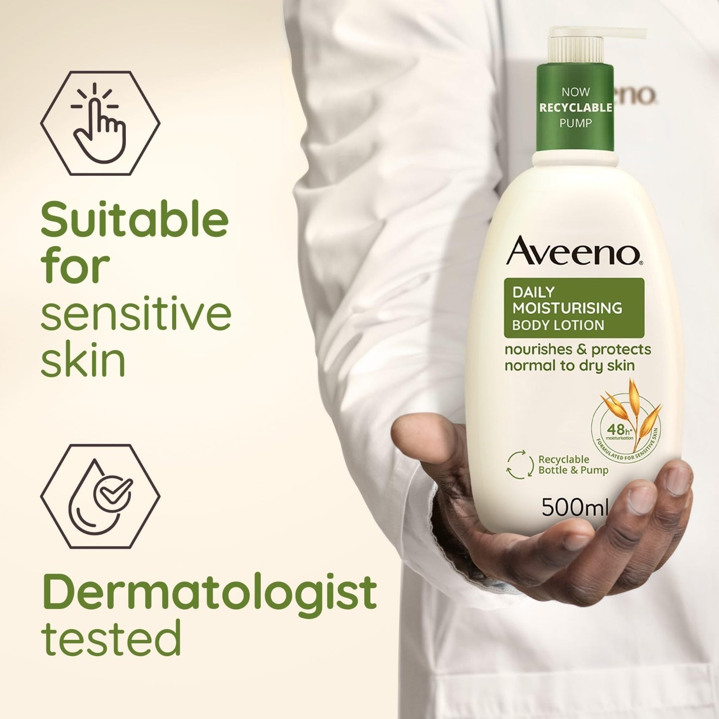 Aveeno Daily Moisturising Lotion 500ml Pump (Pack of 2) - Free UK Delivery