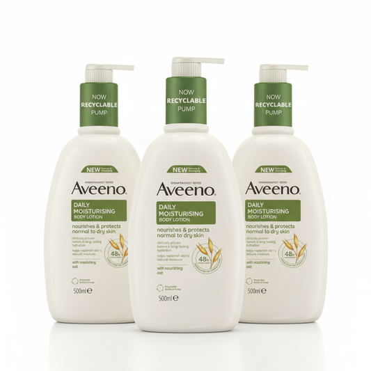 Aveeno Daily Moisturising Lotion 500ml Pump (Pack of 3) - Free UK Delivery