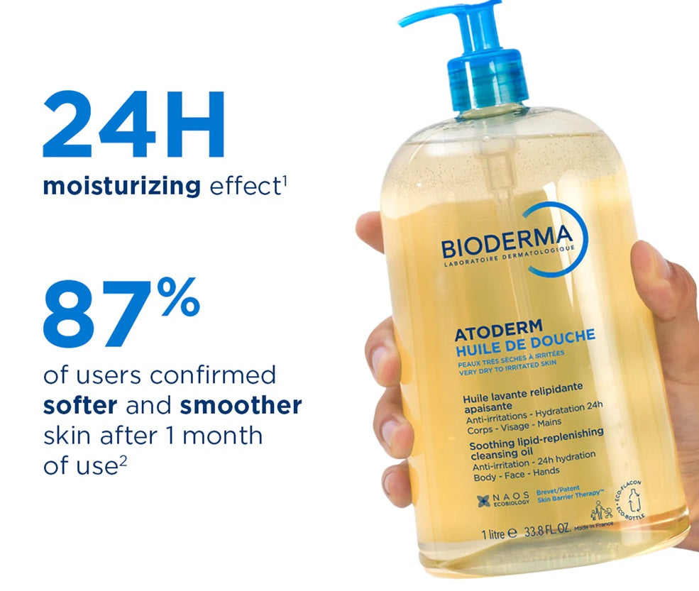 BIODERMA Atoderm Shower Cleansing Oil Body Wash- 1000ml (Pack of 1) - Free UK Delivery