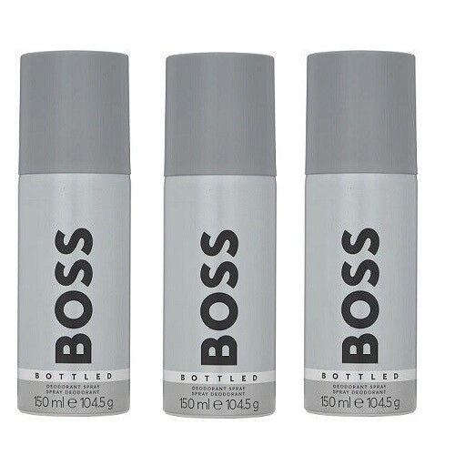 Hugo Boss Bottled 150ml Deodorant Spray (Pack of 3) - Free UK Delivery