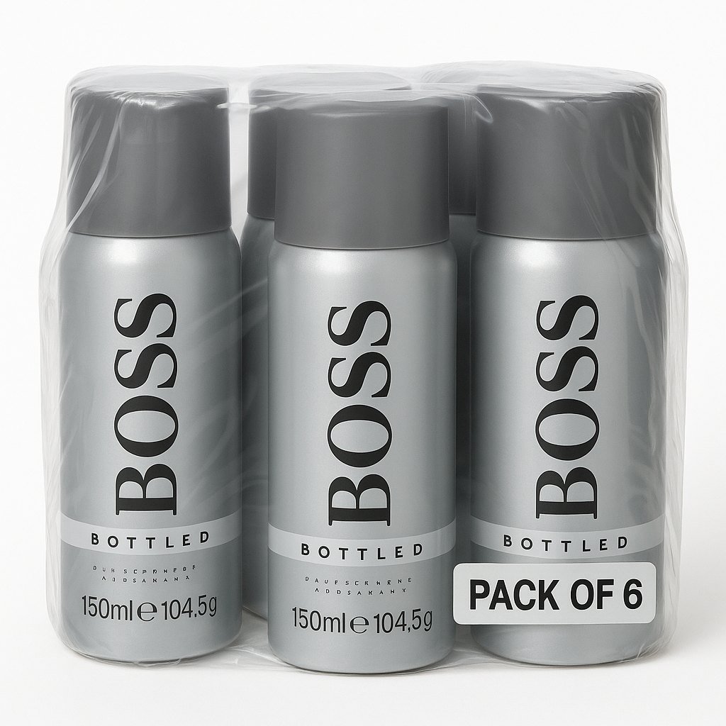 Hugo Boss Bottled 150ml Deodorant Spray (Pack of 6) - UK Free Delivery