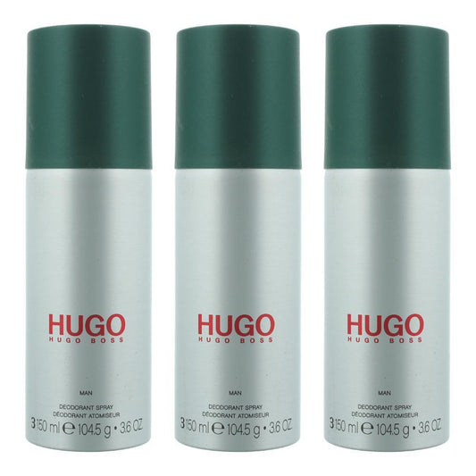 Hugo Boss Boss Man Deodorant Spray 150ml (Pack of 3) - UK Free Delivery