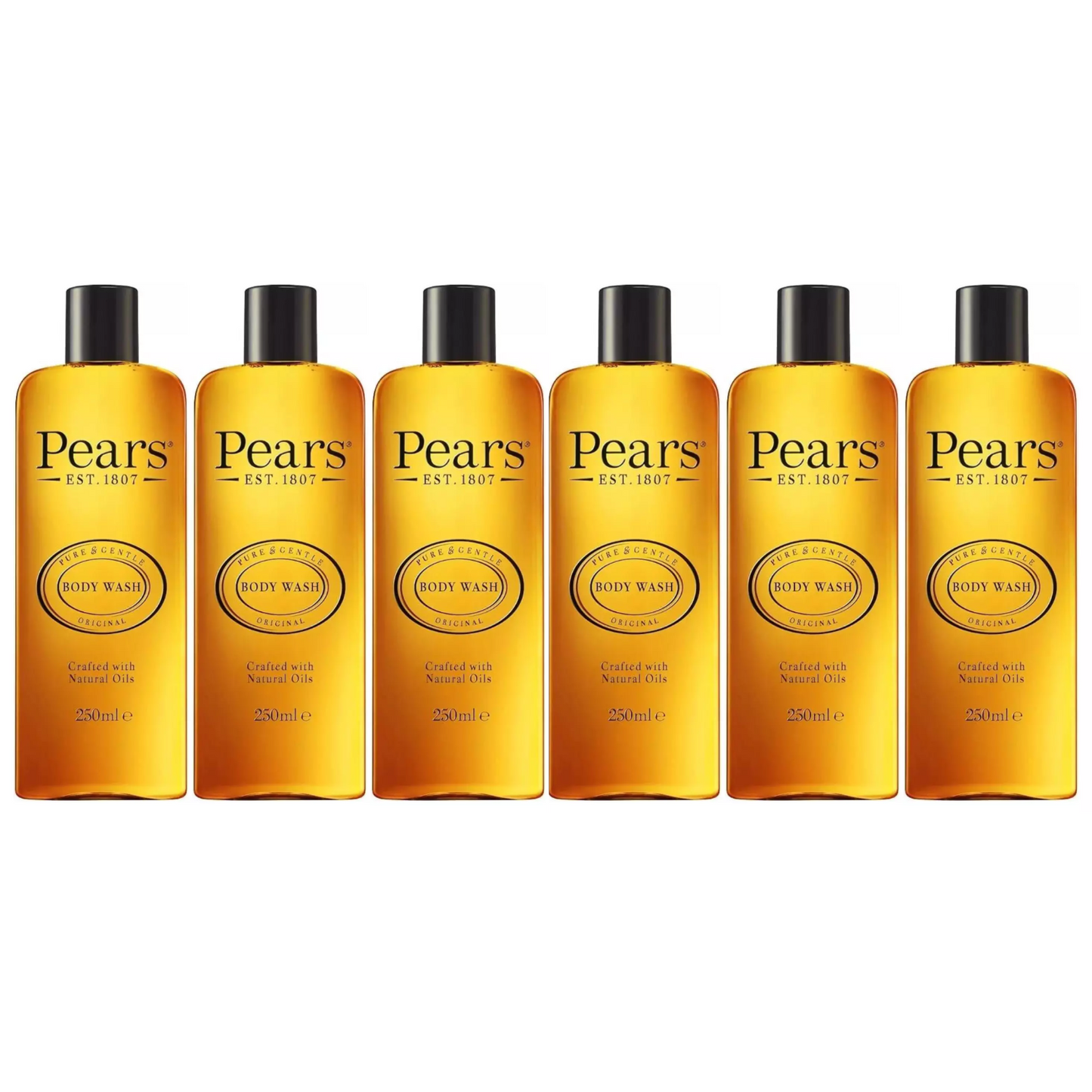 Pears Body Wash With Natural Oils 250ml (Pack of 6) - Free UK Delivery