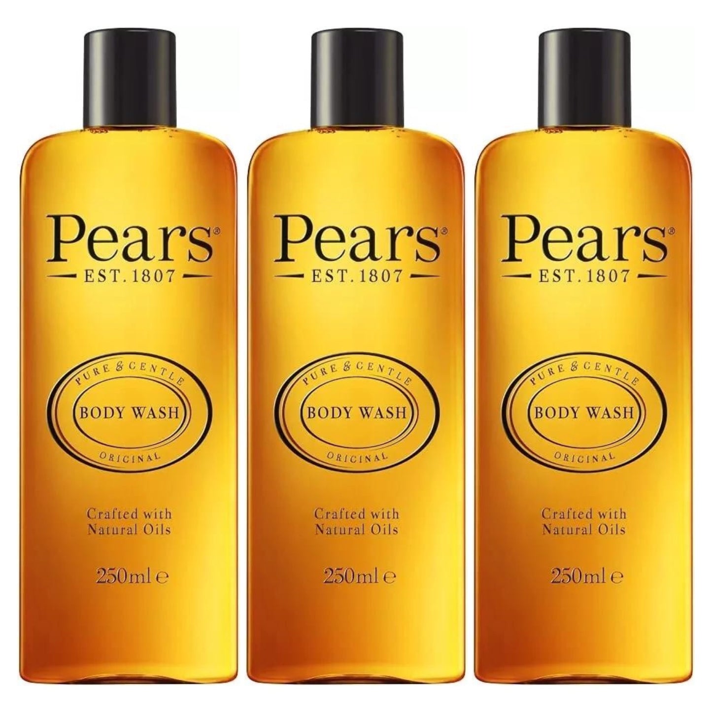 Pears Body Wash With Natural Oils 250ml (Pack of 3) - Free UK Delivery