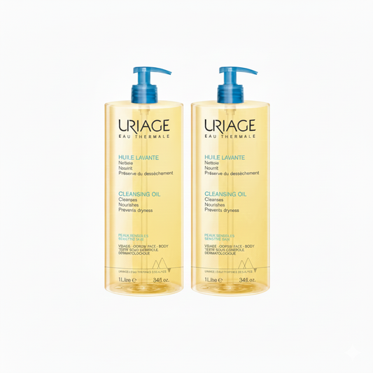 Uriage Cleansing Shower - Body & Face Oil 1 L (Pack of 2) - Free UK Delivery